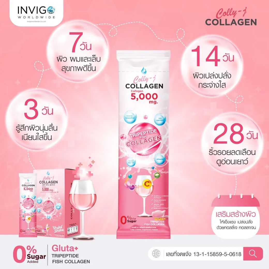 Colly-j Collagen คอลลี่เจ คอลลาเจน อาหารเสริมบำรุงผิว ผม เล็บ ข้อเข่า15